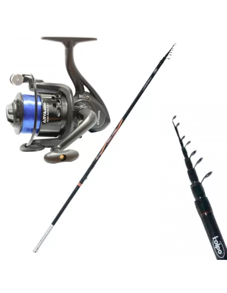 Kit Combo Canna Pesca 25 g Bombarda Mare in Carbonio Mulinello Arya Kit da pesca Kolpo