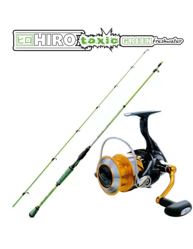 Kit Spinning Nomura Canna da Pesca Hiro Toxic FW 210 cm + Mulinello Daiwa Revros 4000 Kit da pesca Nomura