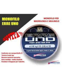 Monofilo Tubertini Erre Uno 150 mt per Lenze e Bolognese Fili da pesca Tubertini