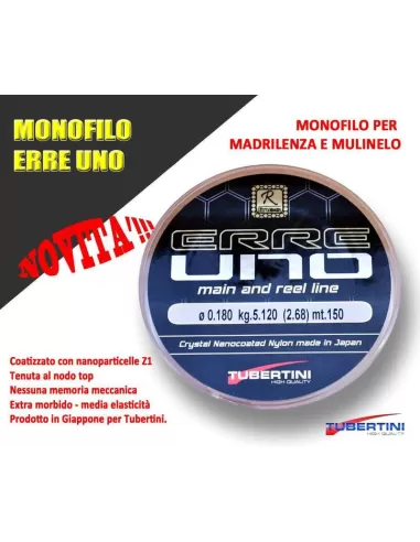 Monofilo Tubertini Erre Uno 150 mt per Lenze e Bolognese Fili da pesca Tubertini