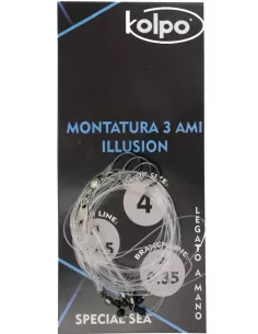 Trave Montatura da Pesca Tre Ami Surfcasting Bolentino Kolpo Ami legati Kolpo