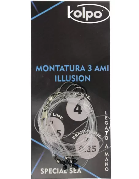 Trave Montatura da Pesca Tre Ami Surfcasting Bolentino Kolpo Ami legati Kolpo