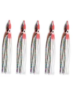 Lineaeffe Octopus red Silicone fishing 5 pieces White 