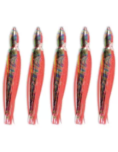 Lineaeffe Octopus da Pesca in Silicone Rosso 5 pezzi  Esche Artificiali Lineaeffe