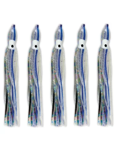 Lineaeffe Octopus da Pesca in Silicone Trasparente Blu 5 pezzi  Esche Artificiali Lineaeffe