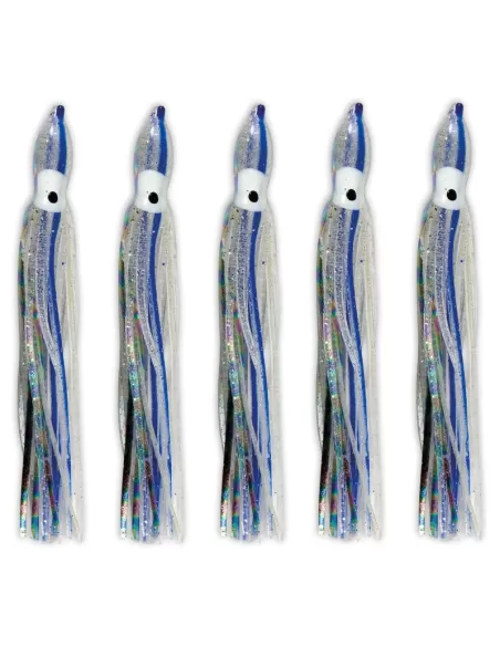 Lineaeffe Octopus da Pesca in Silicone Trasparente Blu 5 pezzi  Esche Artificiali Lineaeffe