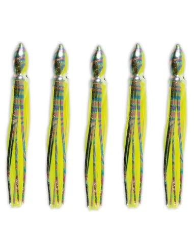Lineaeffe Octopus da Pesca in Silicone Chartreuse 5 pezzi  Esche Artificiali Lineaeffe