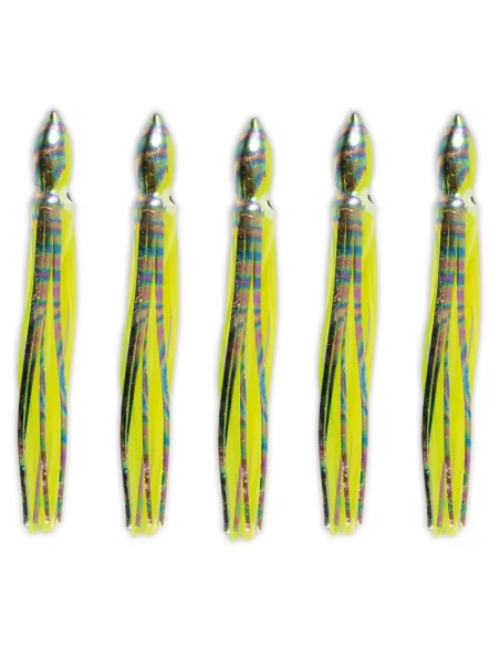 Lineaeffe Octopus da Pesca in Silicone Chartreuse 5 pezzi  Esche Artificiali Lineaeffe