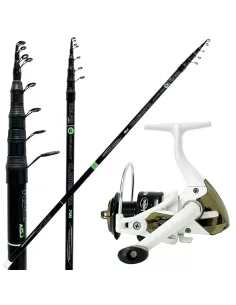 Combo Pesca Trota Torrente Canna Clandestina Adjustable Mulinello Solaris Kit da pesca Kolpo