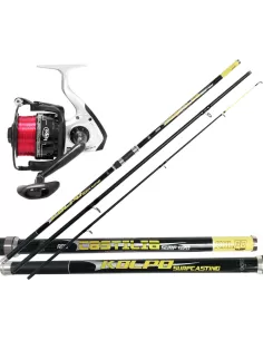 Kit Pesca Surf Casting Canna 3 Sezioni in Carbonio + Mulinello 70000 Kit da pesca Zun Zun