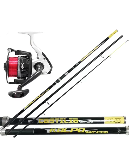 Kit Pesca Surf Casting Canna 3 Sezioni in Carbonio + Mulinello 70000 Kit da pesca Zun Zun