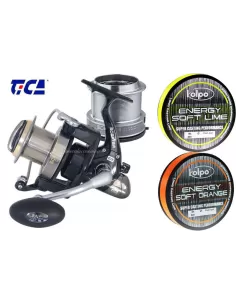 Mulinello da Pesca Tica Scepter in Kit con 2 Bobine di Filo da Pesca Energy 500 mt Mulinelli da Pesca Tica
