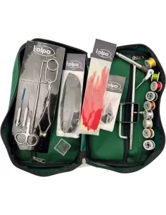 KIt Costruzione Mosche con borsa Completo Kolpo per la Pesca a Mosca 29 pezzi Pesca a mosca Kolpo