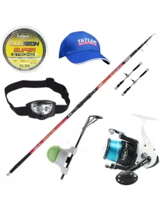 Kit Surfcasting Completo Canna Mulinello accessori Cappello Kit da pesca Kolpo