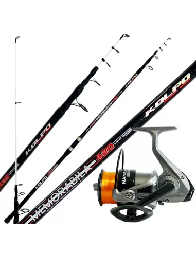 Kit Surfcasting Spiaggia Molo Canna Mulinello Filo Kit da pesca Kolpo