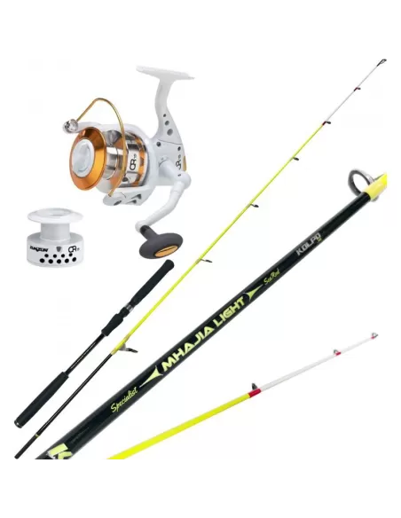 Kit Pesca Jig Canna Carbonio Mulinello Qr 6500 Kit da pesca Kolpo