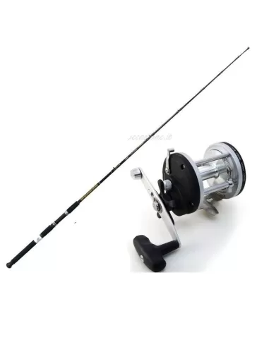 Combo Traina 1 Canna Custom 12-25 lb 1 Mulinello Kit da pesca Kolpo