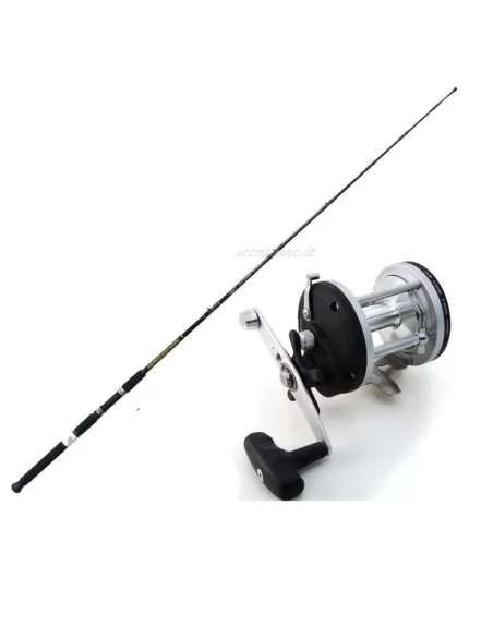Combo Traina 1 Canna Custom 12-25 lb 1 Mulinello Kit da pesca Kolpo