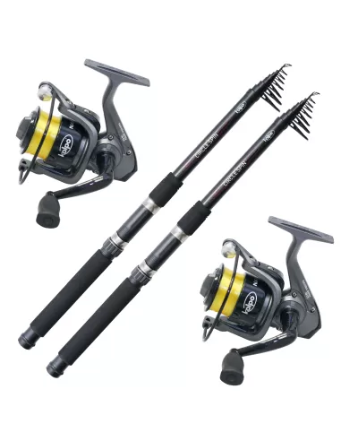 Kolpo Combo Tutta Pesca 2 Canne 2,40 M 2 Mulinelli  Kit da pesca Kolpo