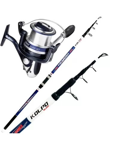 Combo Surfcasting Mulinello Salt Surf Canna Primeira 4.20 mt 220 gr Kit da pesca All Fishing
