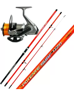 Combo Surfcasting Canna Potente 420 200gr Mulinello con Filo Kit da pesca Kolpo
