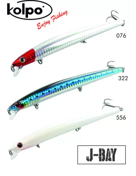 Kolpo Kit 3 Artificiali Long Jerk J-Bay Floating 175 mm 24 gr Esche Artificiali Kolpo