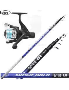 Combo for Bolognese Fishing Canna Carbon Reel with Wire 