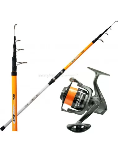 Combo Kolpo Surfcasting Canna da Pesca 170gr 4 m Mulinello e Filo Kit da pesca Kolpo