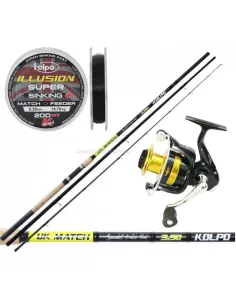 Kit Kolpo Fishing English Rod and Reel 4 Bearings