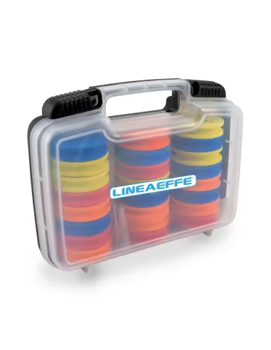 Lineaeffe Valigetta con 24 Avvolgilenza Neoprene Rotondi Ami da pesca Lineaeffe