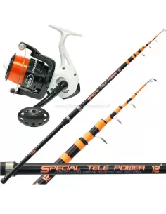 Kolpo Kit Pesca Surf Fondo Canna Telescopica Mulinello con Filo Kit da pesca Kolpo