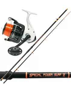 Kolpo Combo Pesca Surf Canna 2 Sezioni 200 gr Mulinello 8000 Kit da pesca Kolpo