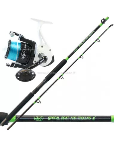 Kolpo Combo Pesca dalla Barca Canna Mulinello e Filo Kit da pesca Kolpo