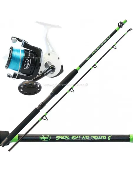 Kolpo Combo Pesca dalla Barca Canna Mulinello e Filo Kit da pesca Kolpo