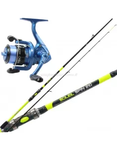 Kolpo Combo Pesca Spinning Canna 2,70 M In Carbonio Mulinello e Filo Kit da pesca Kolpo