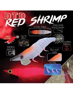 Dtd Red Shrimp Egi Squid Jig 3.0 Esche Artificiali Dtd
