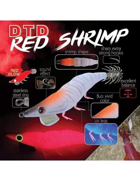 Dtd Red Shrimp Egi Squid Jig 3.0 - fishing tackle