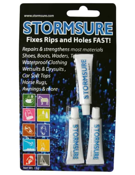 Stormsure Colla Riparazione Stivali Belly Boat 5 gr 3 Tubetti Riparazione Canne Cannelle