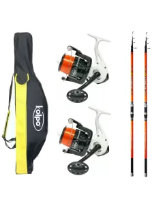 Combo Kolpo 2 Canne da Pesca 2 Mulinelli Kig Sea Fodero Kit da pesca Kolpo