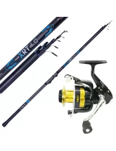 Kolpo Combo Pesca Bolognese Canna Mulinello Bobina Alluminio Kit da pesca Sele