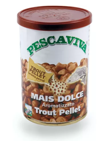 Mais Pescaviva Trout Pellet 340 g – Mais Aromatizzato per Carpe, Trote, Tinche e Breme Esche da pesca Pescaviva