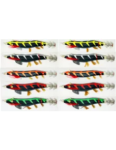 Kit 10 pz Kolpo Attira Totanara da Pesca Japanese Concept Esche Artificiali Kolpo