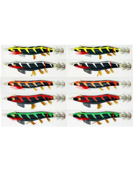 Kit 10 pz Kolpo Attira Totanara da Pesca Japanese Concept Esche Artificiali Kolpo
