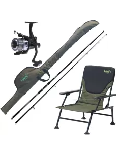Kolpo Combo Pesca Carpfishing 1 Canna 1 Mulinello 1 Fodero 1 Sedia Kit da pesca Kolpo