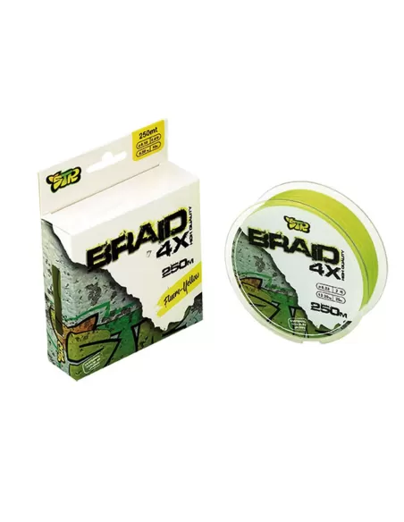 Str Braid Trecciato 4 Capi da Pesca 250 mt Fluoro Yellow Fili da pesca Str