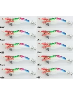 Kit Totanare da Pesca Egi 10 pz Totanara Multicolor 2.5 Esche Artificiali Kolpo