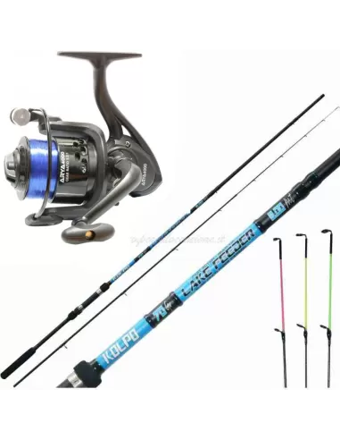 Kit Pesca Feeder Canna Con 3 Vette Mulinello e Filo  Kit da pesca Kolpo