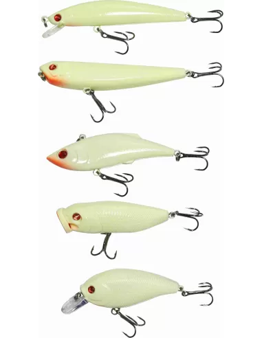 Yamashiro Albino Super Fluorescente Kit Minnow 5 pz Esche Artificiali Yamashiro