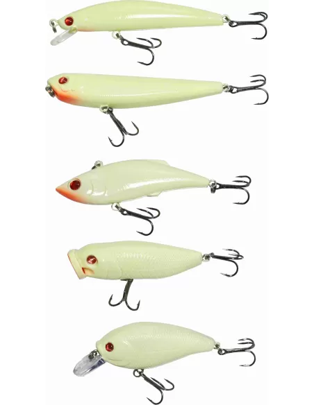 Yamashiro Albino Super Fluorescente Kit Minnow 5 pz Esche Artificiali Yamashiro