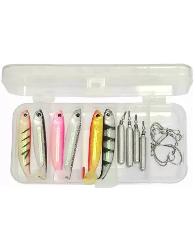Yamashiro Kit Pesca Drop Shot 16 pezzi Esche Artificiali Yamashiro